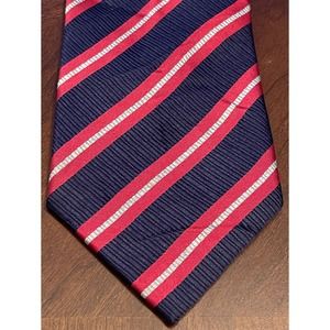 Vroom & Dreesmann Red Blue 100% Silk Men’s Neck Tie Made In Italy